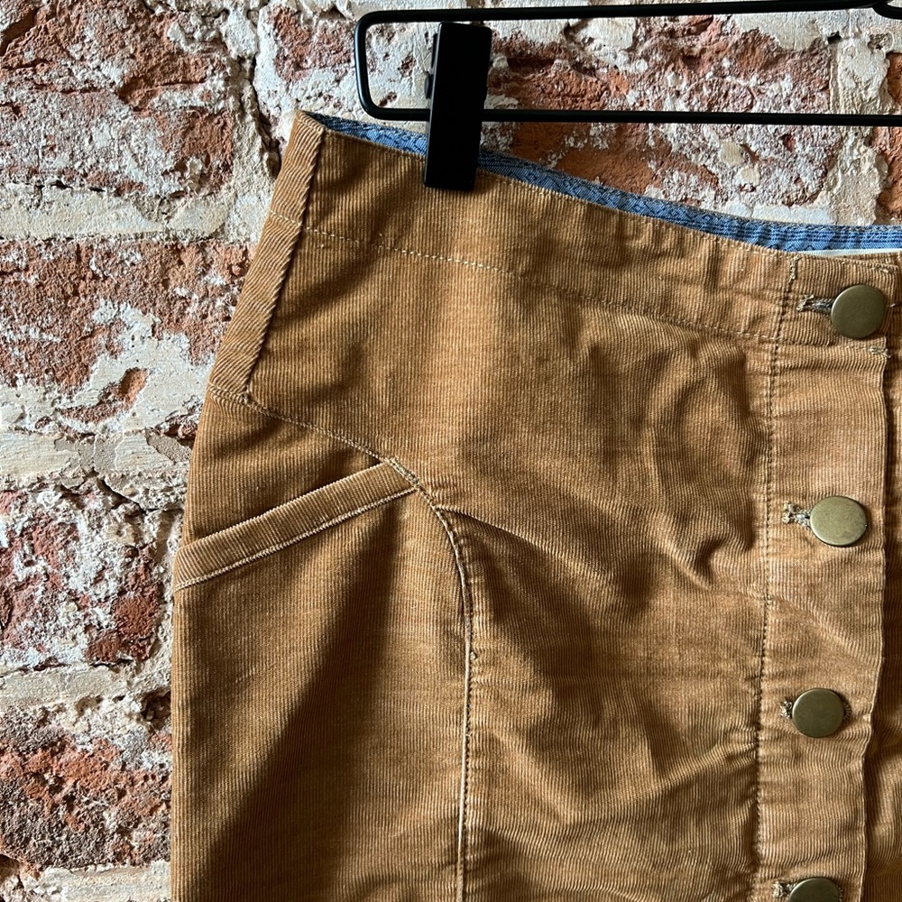 TOAD & CO Golden Tan Corduroy Mini Pencil Skirt